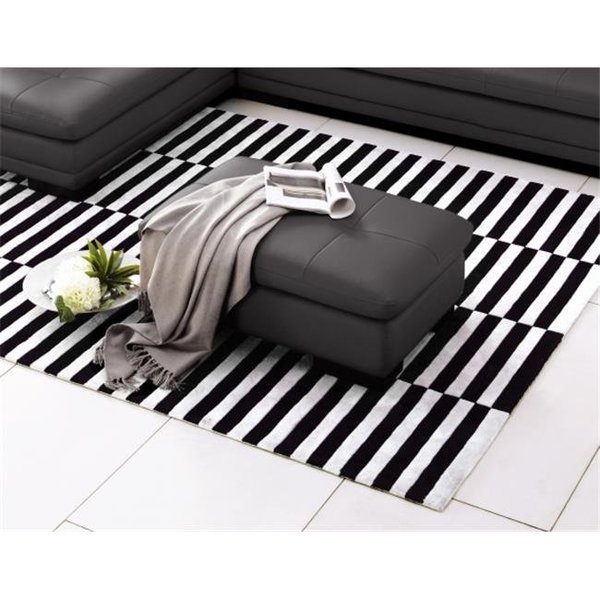 J&M Furniture JandM Furniture 1754431131-OTT Italian Leather Ottoman - Grey 1754431131-OTT
